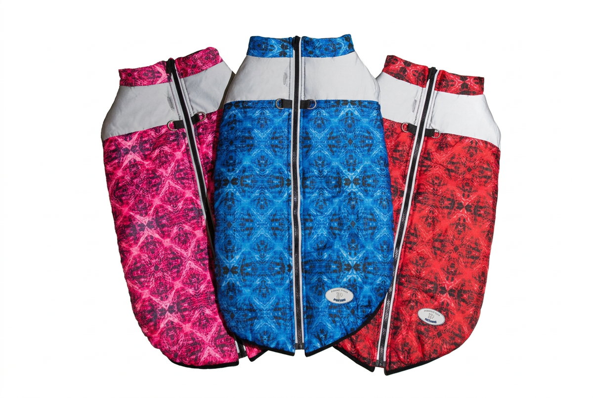 Three Zipper Puffie coats with wider framing and enhanced colours